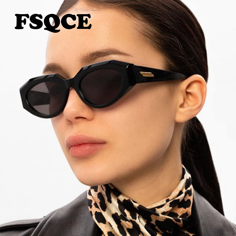 

FSQCE Sexy Cat Eye Sunglasses Women Brand Designer Black Square Sun Glasses Female Retro for Ladies Eyewear UV400