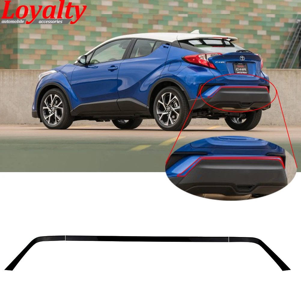Лояльности для Toyota C-HR 2016 2017 2018 верхняя заднего бампера доска отделкой черного