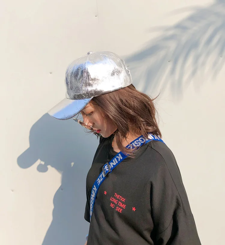 Модная брендовая бейсболка GOUTER Kpop из искусственной кожи с лазерным рисунком