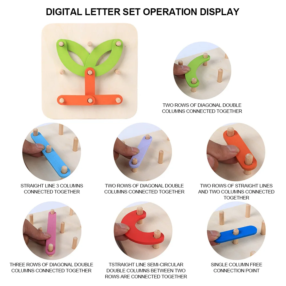 Деревянные буквы цифры Набор цветных пегбордов игрушка Монтессори Дошкольные