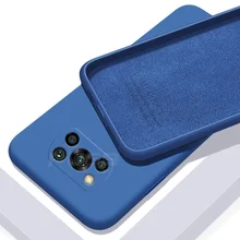 Original Soft Liquid Silicone Phone Case for Xiaomi POCO X3 NFC M3 F2 Pro Camera Protection Cloth Lining Shockproof Back Cover