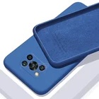 Оригинальный мягкий жидкий силиконовый чехол для телефона Xiaomi POCO X3 NFC M3 F2 Pro Защита камеры тканевая подкладка Противоударная задняя крышка