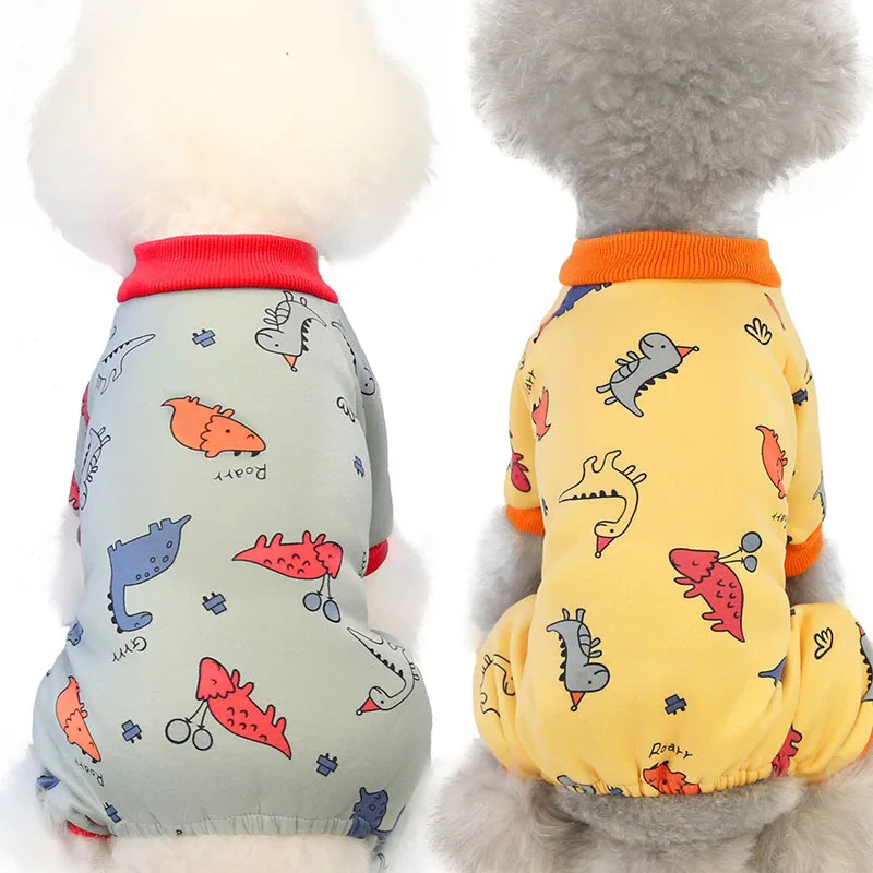 Одежда с принтом для собак и кошек комбинезон животных Пижама пальто маленьких