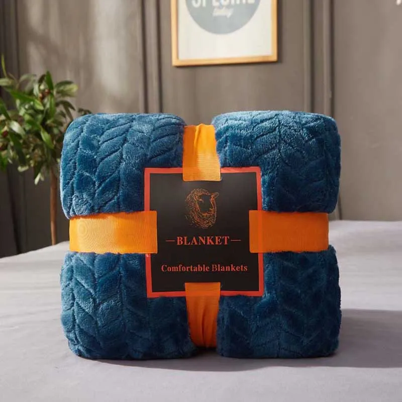 blue wheat Однотонное желтое, розовое зимнее теплое кофейное, зеленое, верблюжье одеяло для дивана, покрывало для путешествий, постельные принадлежности - Color: blue wheat