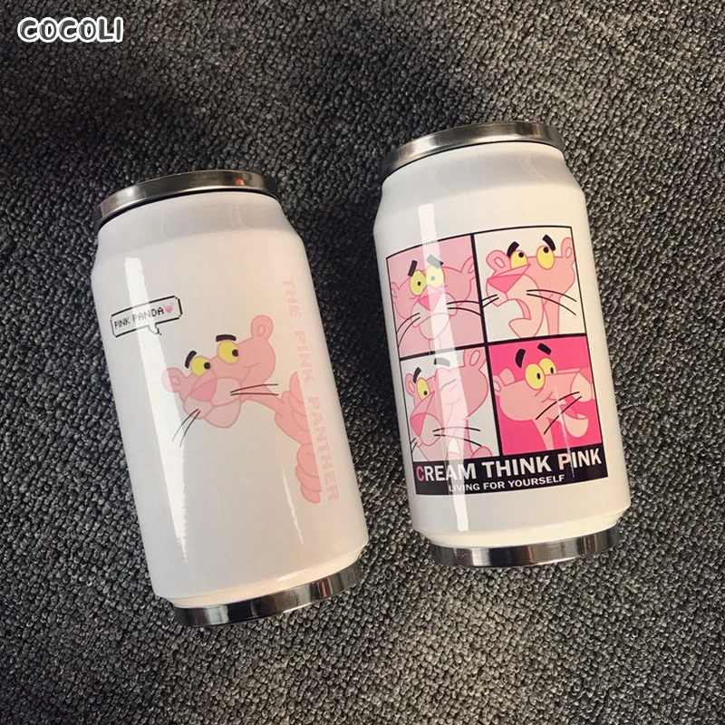 

Stainless Steel Coffee Mug with Straw Vacuum Flask Thermos Cup Insulated Tumbler Thermocup Travel Drink Bottle Cute Beverage Can