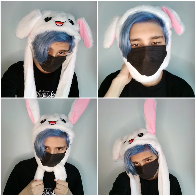 Шапка с заячьими ушками зимние женские шапки для детей/подростков/мужчин