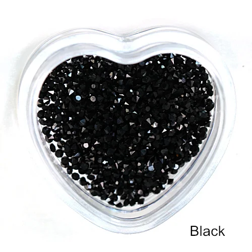 Black 1,1 мм-1,6 мм стразы мини-Пикси стразы без горячей фиксации микро-циркониевые блестящие стразы мини-украшения для дизайна ногтей B3191 - Цвет: Black