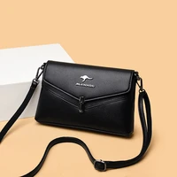 black flap bags for women 2021 new trend luxury designer pu leather shoulder handbag small solid color crossbody messenger bag