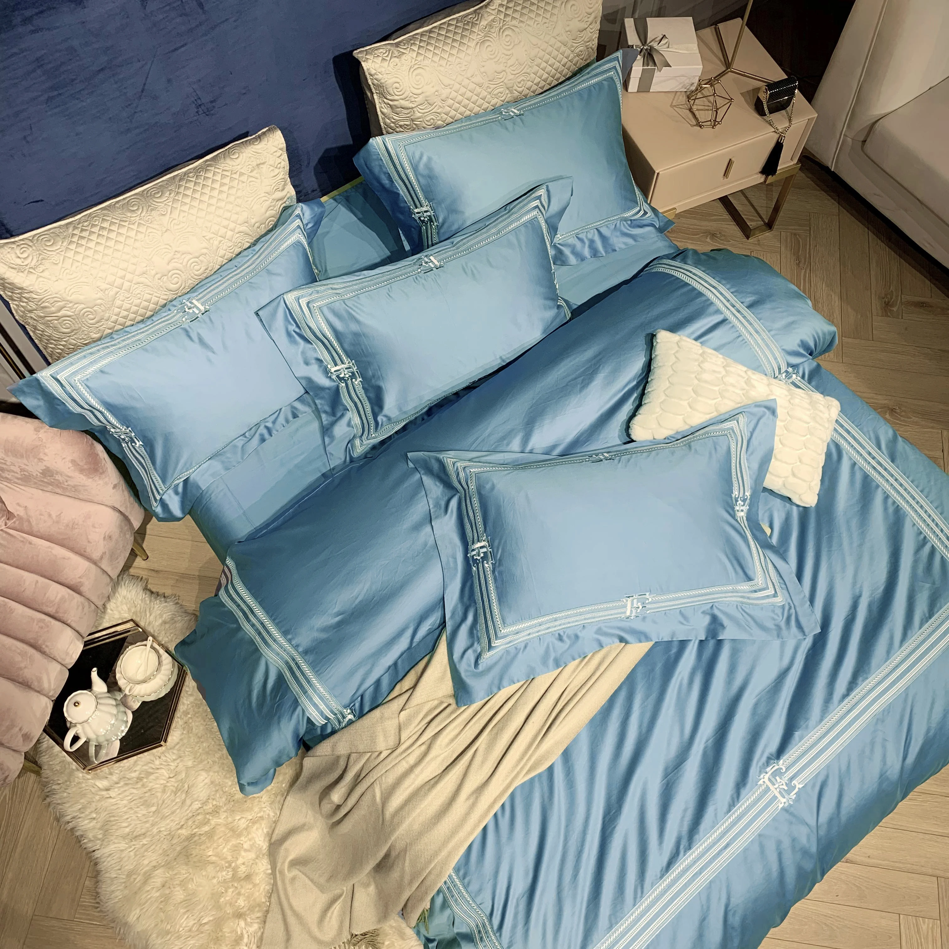 Caiyitang 100% хлопок Гладкий мягкий шелк как Комплект постельного белья блестящий