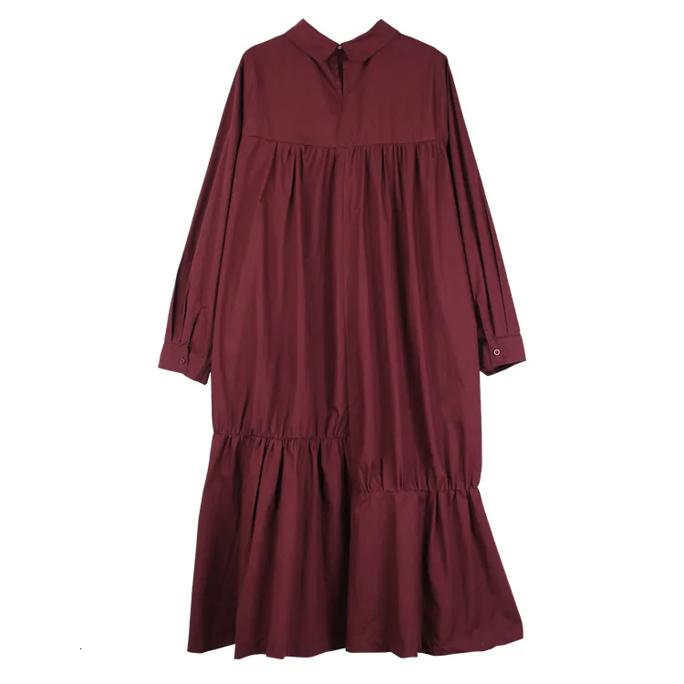 [LANMREM] Осень 2020 новые продукты Модное Длинное однотонное Плиссированное