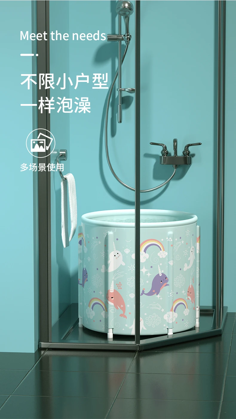 

Foldable Baby Bathtub Bucket Shower Pool Portable Thick Inflatable Bathtub Adults Large Piscina Infantil Bathroom Products DG50Y