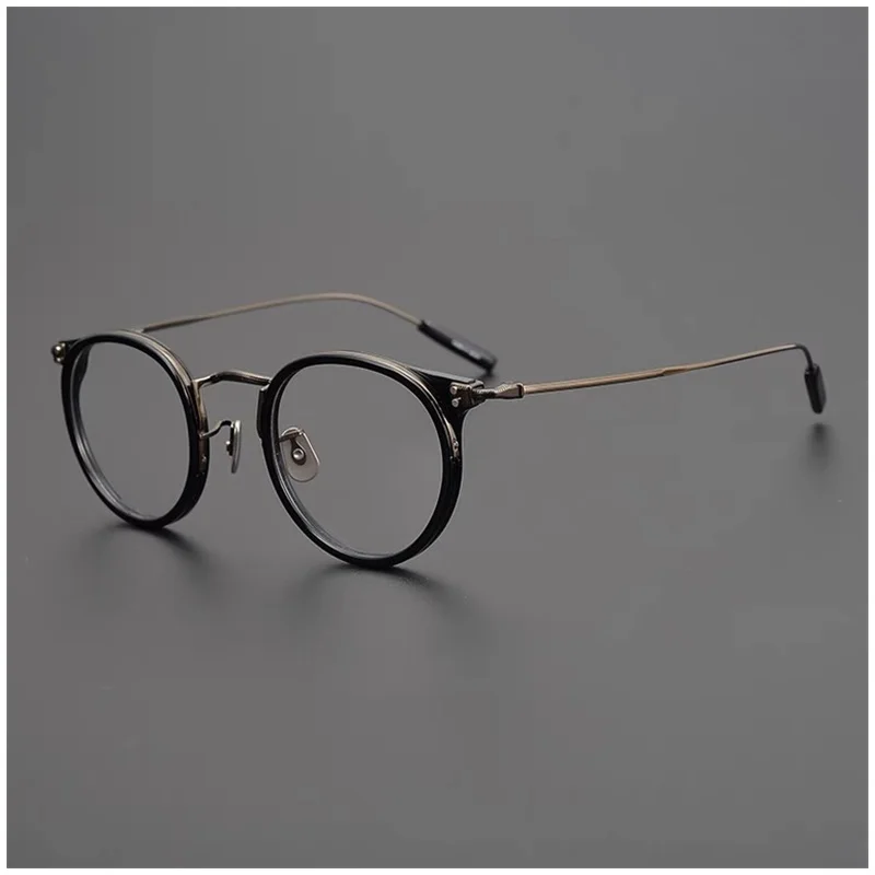 Japanese Handmade Brand Design Retro Round Titanium Glasses Frame Men Myopia Prescription Eyeglasses Frame Women Classic Eyewear