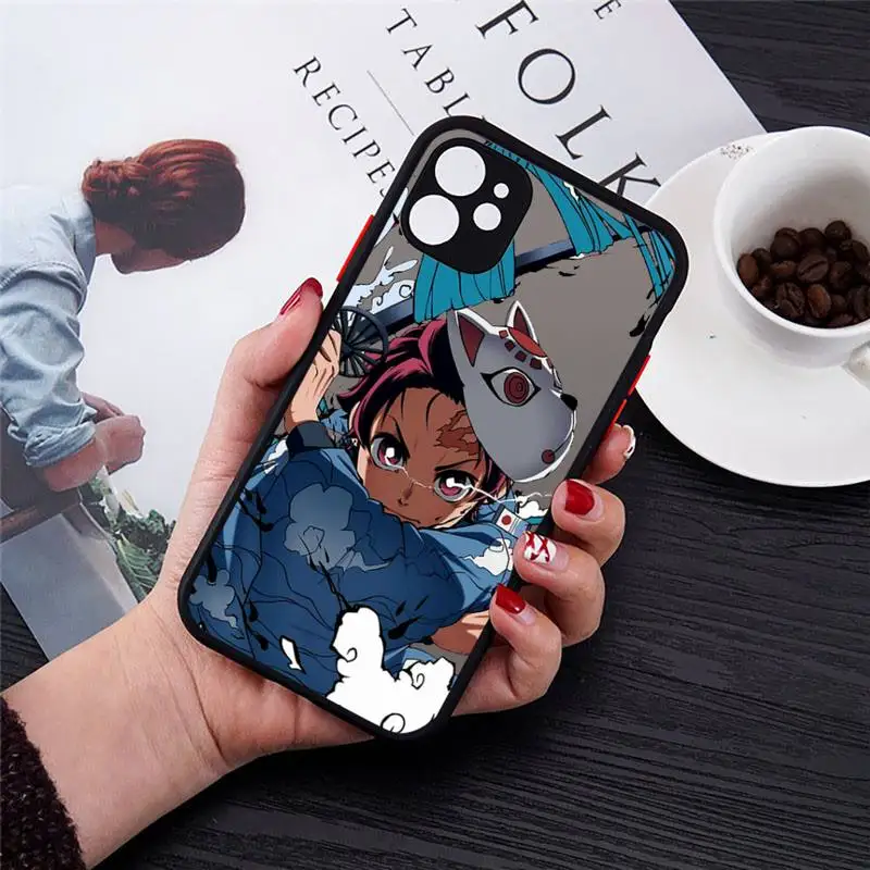 

Anime Demon Slayer Phone Case matte transparent For iphone 7 8 11 12 plus mini x xs xr pro max cover