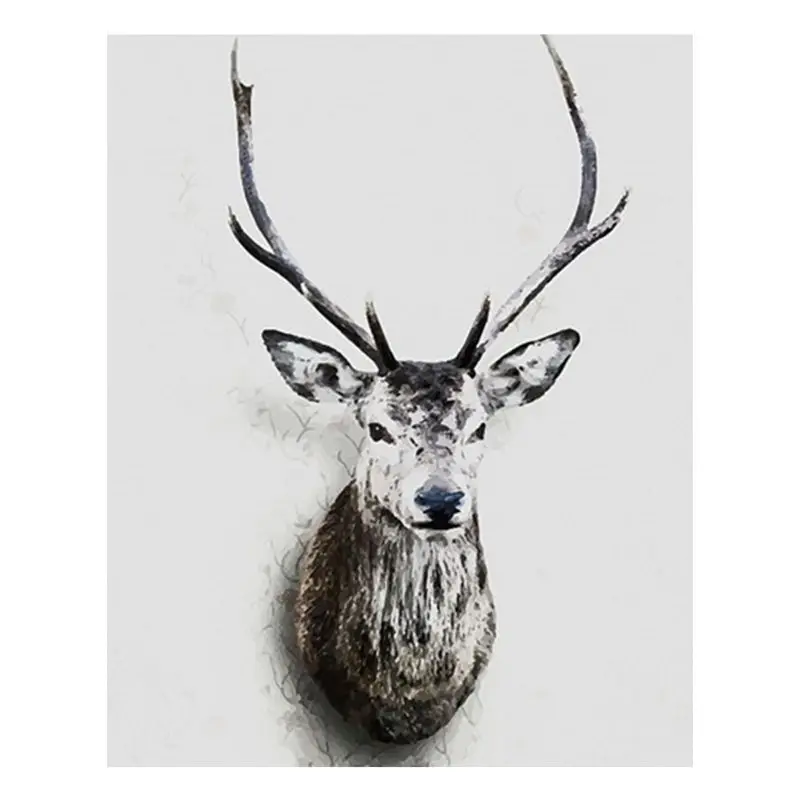Голова оленя цифровая картина маслом по номерам Холст Настенная DIY Ручная