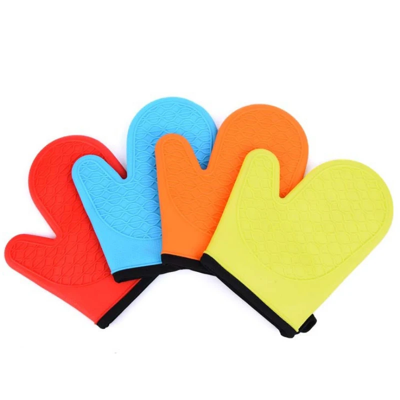 Случайные цвета силиконовые перчатки для духовки микроволновой печи