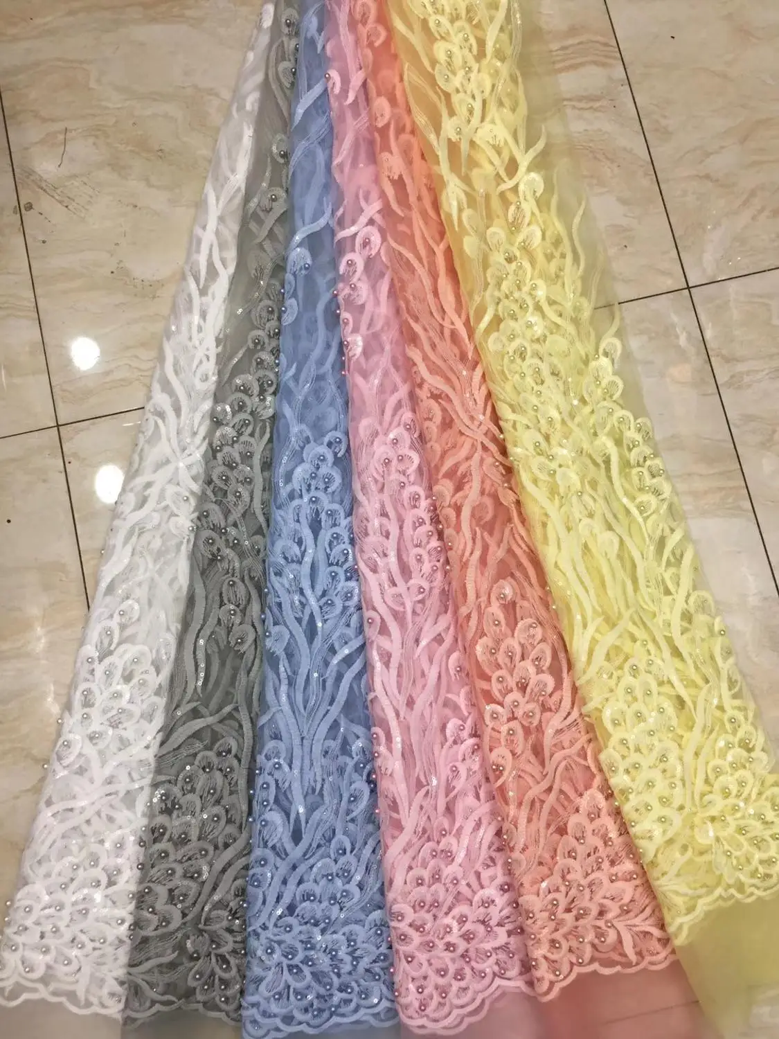 

African Tulle Lace Fabric Flower Embroidery Women Dress Swiss Voile Lace 2019 High Quality Nigerian Lace Fabric JIAXSE22