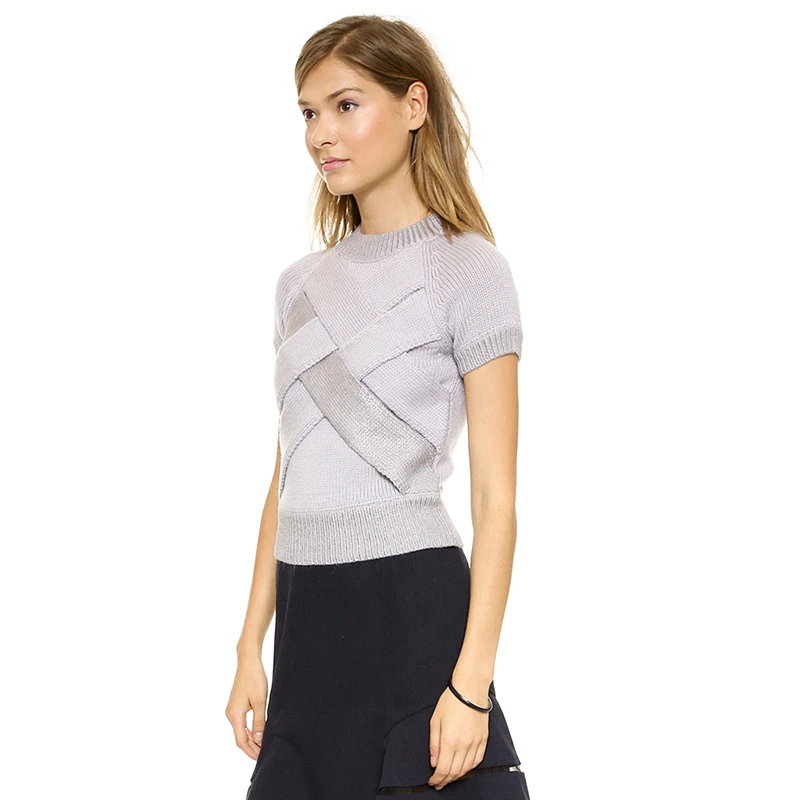 HDY Haoduoyi Осенний пуловер сексуальный модный персональный крест-накрест короткий