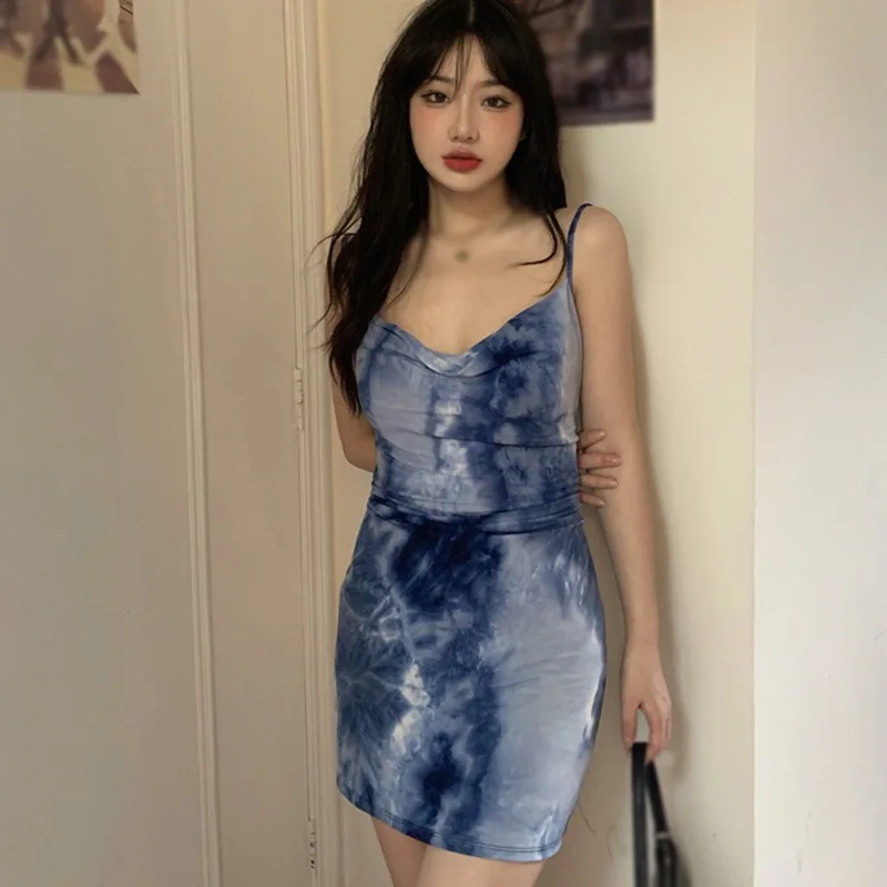 

Sexy Slash Neck Summer Dress Slim Sleeveless Halter Dress Spaghetti Strap Women Dress Vestidos