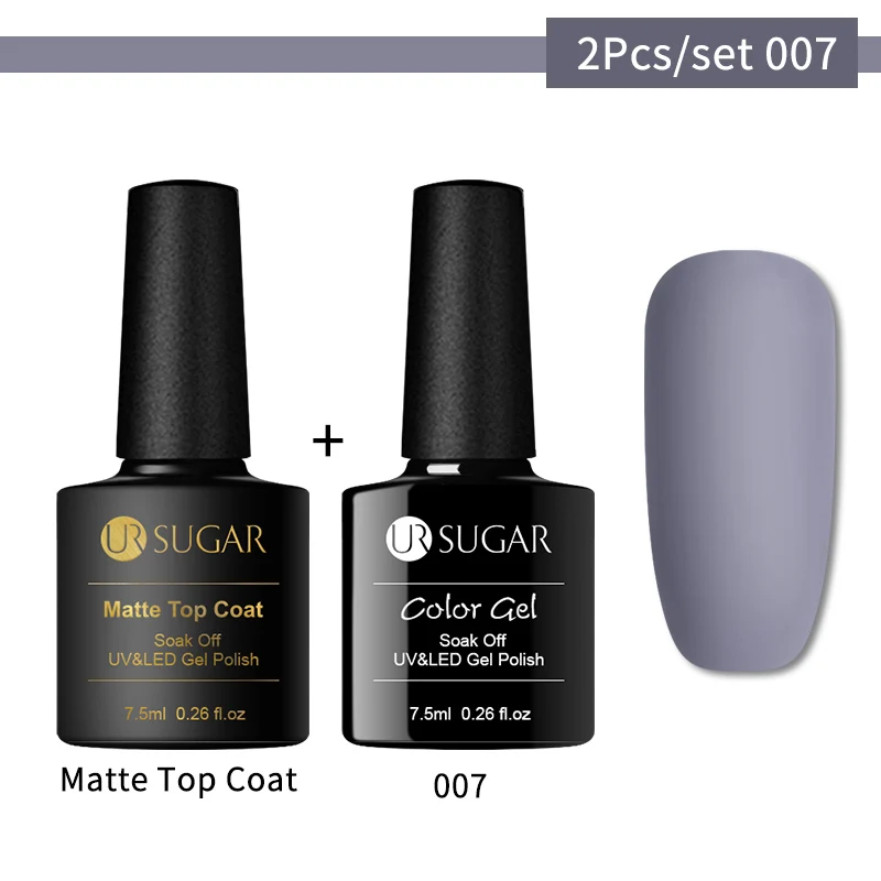 Set 7 Ur Sugar 7,5 мл матовый Гель-лак цветной УФ-гель для ногтей матовое верхнее покрытие замачиваемый УФ светодиодный Гель-лак для ногтей Гель-лак гибридный - Цвет: Set 7