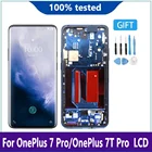 ЖК-экран с дигитайзером в сборе для OnePlus 7t Pro, 6,67 дюйма, оригинальный, с рамкой, кодирующий преобразователь сенсорного экрана в сборе