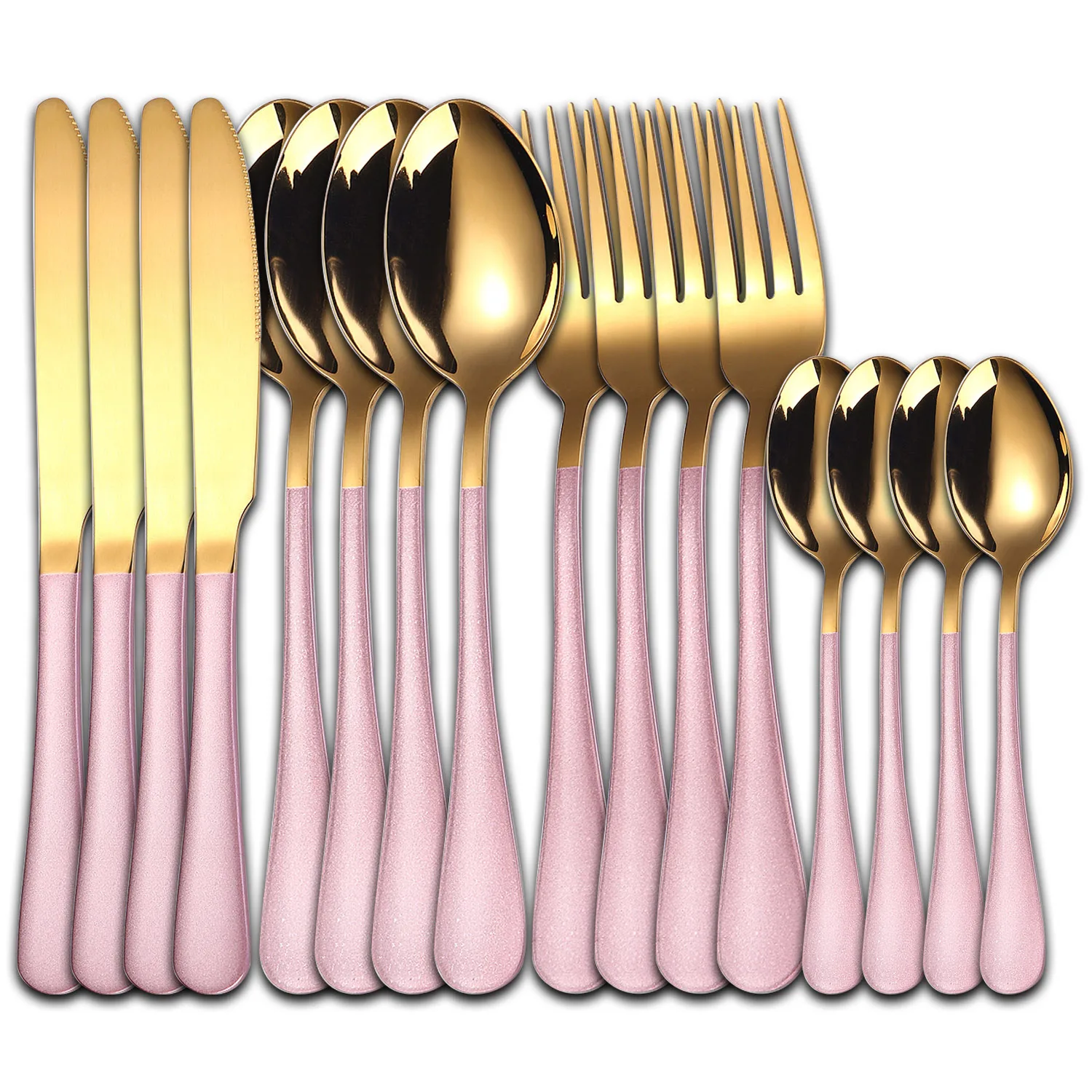 

Набор столовых приборов из нержавеющей стали, набор из 16 предметов, ножи, вилки, ложки, роскошный столовый сервиз, свадебное зеркало, черные ...