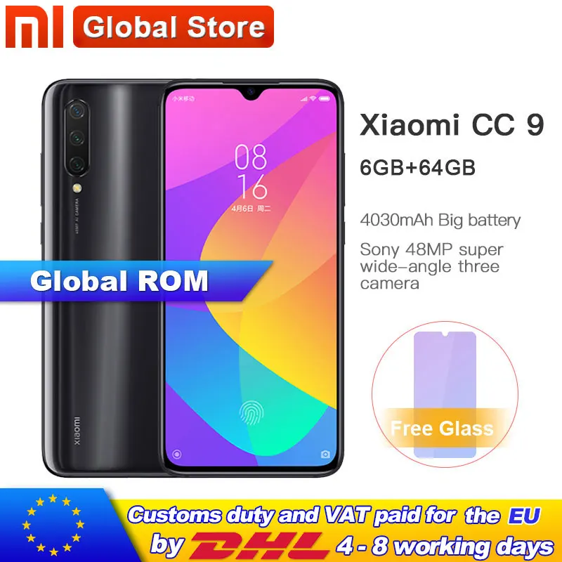 Глобальная ПЗУ Xiaomi Mi CC9 CC 9 6 ГБ ОЗУ 64 Гб Смартфон Snapdragon 710 39 МП Тройная + 32