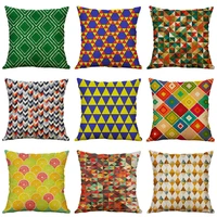 throw cover case linen colorful geometric cushion cotton pillow 18 pattern