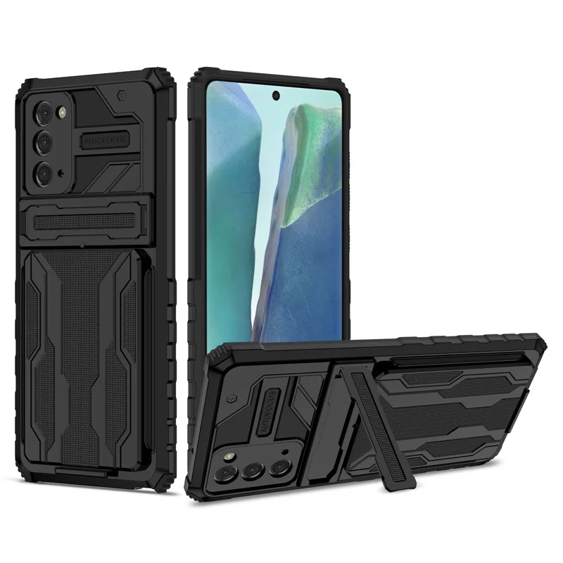 

10piece/lot For Samsung Galaxy Note 20 Case Cover Stand Cover With 3 Card Slot Above The Screen Saver Camera Protection Case