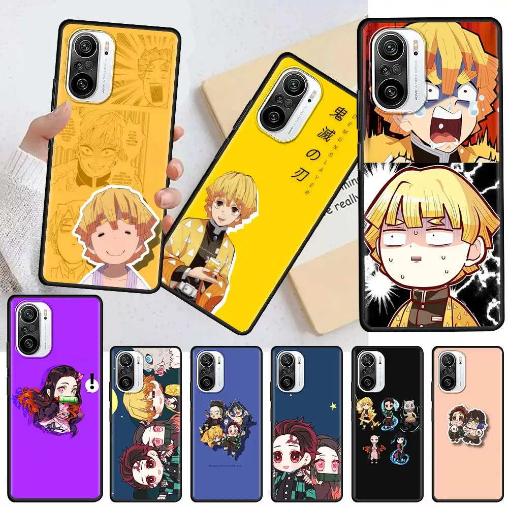 

apan Demon Slayer Cute Silicone Case Funda For Xiaomi Redmi Note 9S 9 8 8T 7 10 Pro Sac 9C 9A 8A 7 7A K40 Black Soft Coque