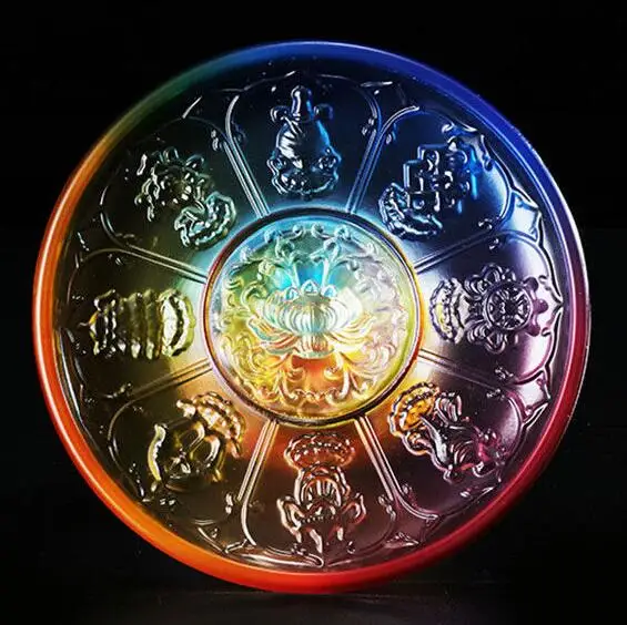 Тибетская цветная глазурная резьба Восемь подносов Manza Manda | Дом и сад