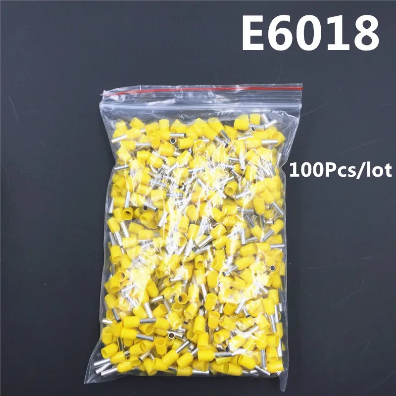 100 шт. E6018 изоляционные трубки терминал 6MM2 10AWG кабель провода разъем изоляционный