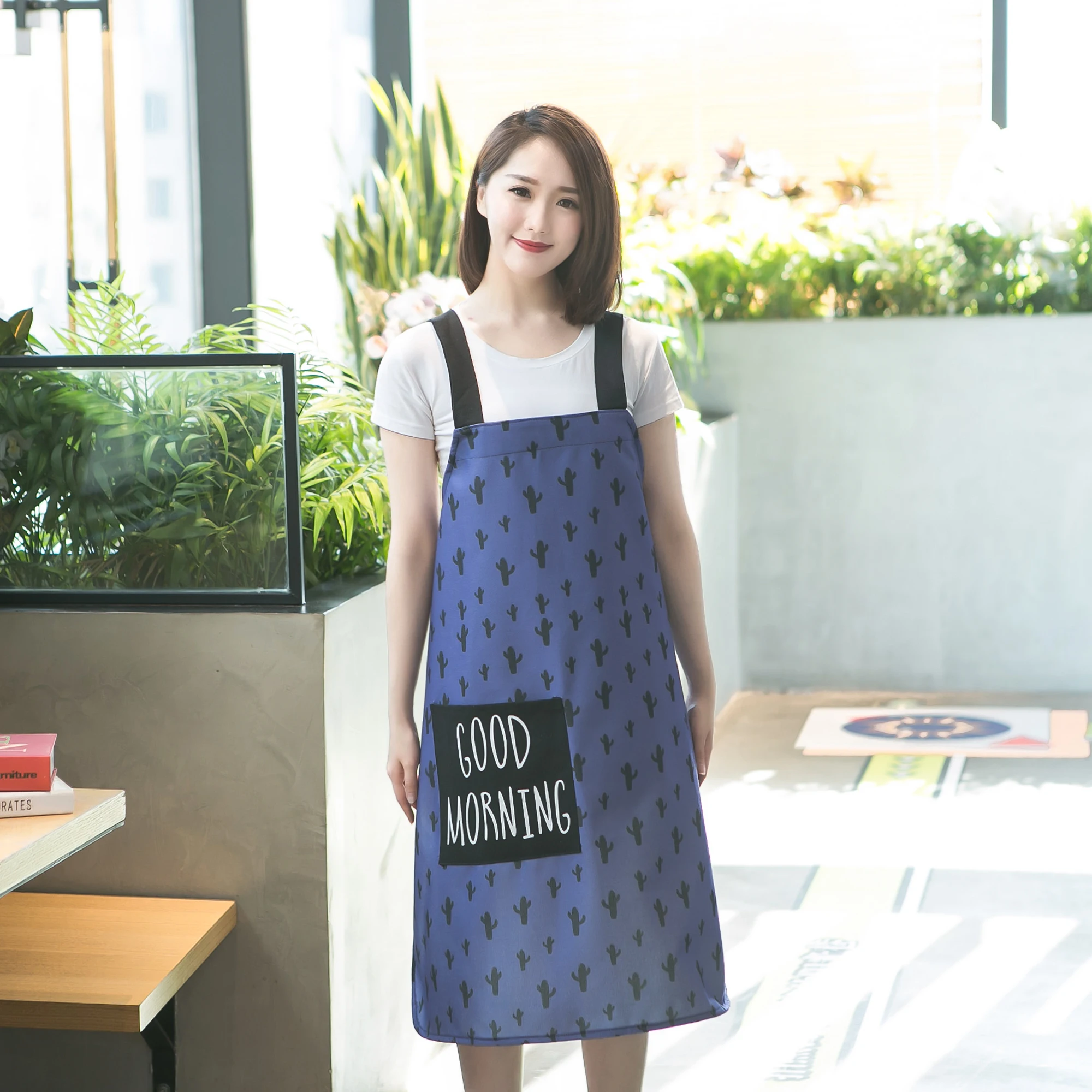 

Sleeveless Apron Women's Korean-Style Fashion Japanese-Style Cute Household Kitchen Oil-Proof Cooking Overalls Waist