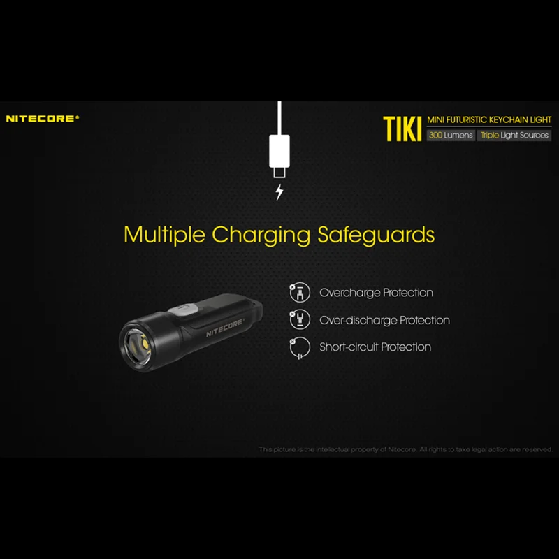 Мини-светильник Лок NITECORE TIKI TIKILE 300 люмен тройные источники света USB-зарядка