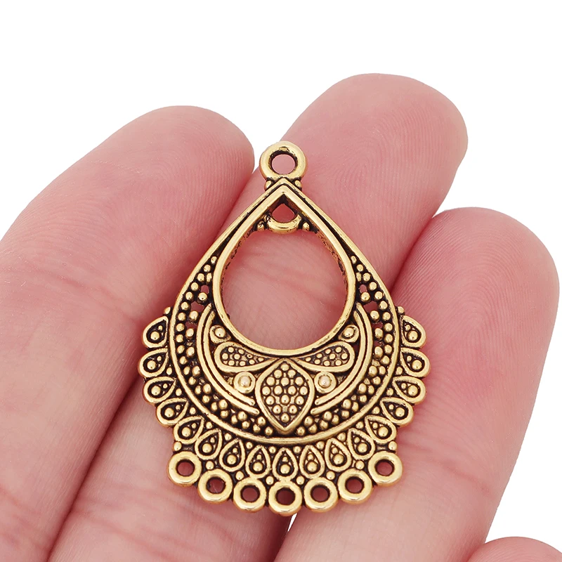 ZXZ 10 штук античные золотые Люстра Серьга Boho мульти соединительный элемент для