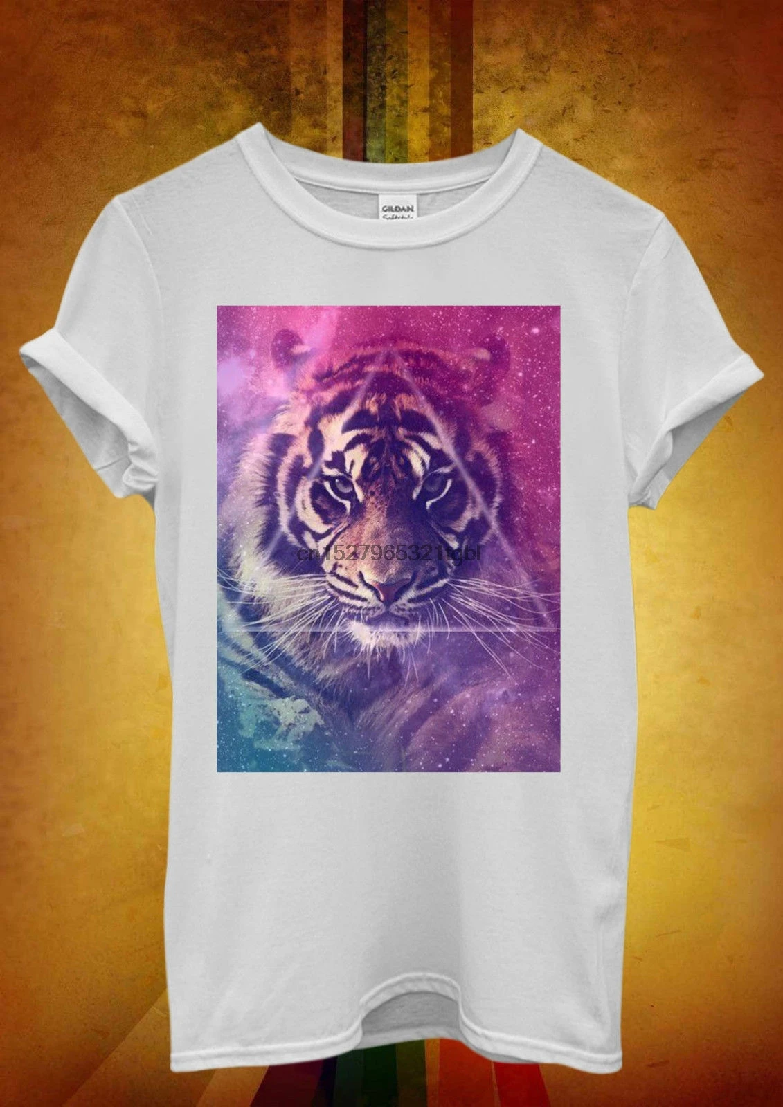 Мужская и женская футболка с леопардовым принтом тигра космоса унисекс топ Жилет 540 новые футболки Забавные