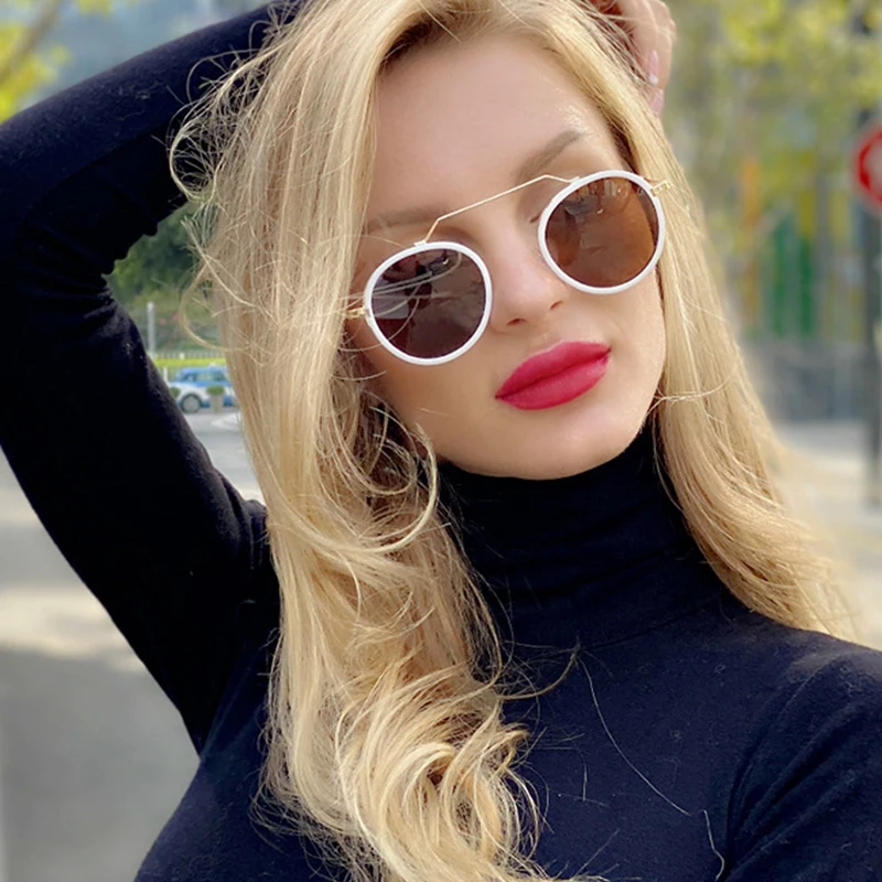 KEHU Ретро стиль круглые солнцезащитные очки для женщин новинка 2020 фирменный