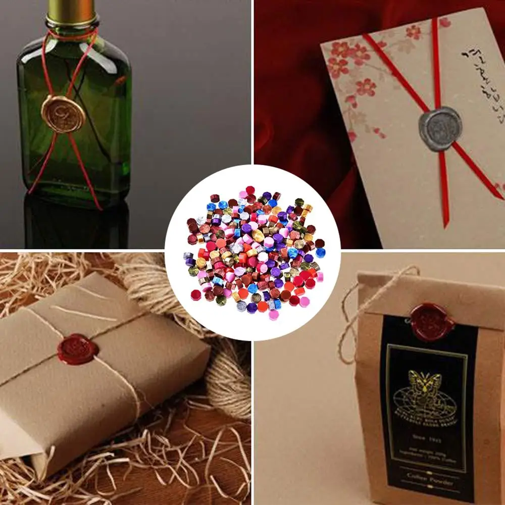 

100Pcs/Lot Mixed Color Stamp Wax Vintage Wax Seal Stamp Tablet Pill Beads for Envelope Wedding Wax Seal Ancient Sealing Wax