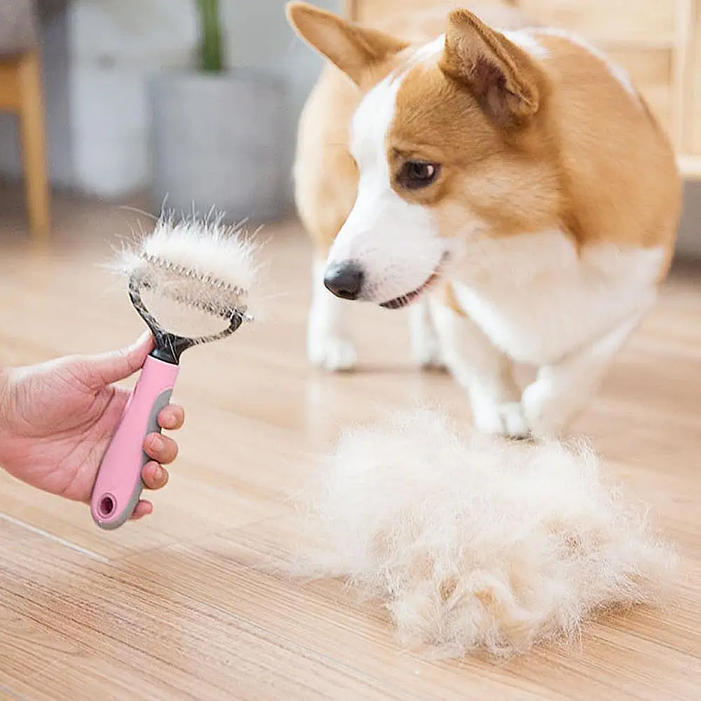 Расческа для ухода ха шерстью животных Собака волос Двусторонняя расческа из