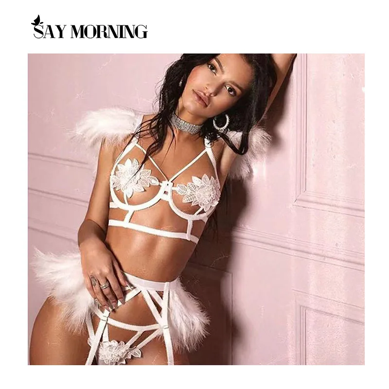 Комплект женского нижнего белья SAY MORNING сетчатые прозрачные трусики-стринги с