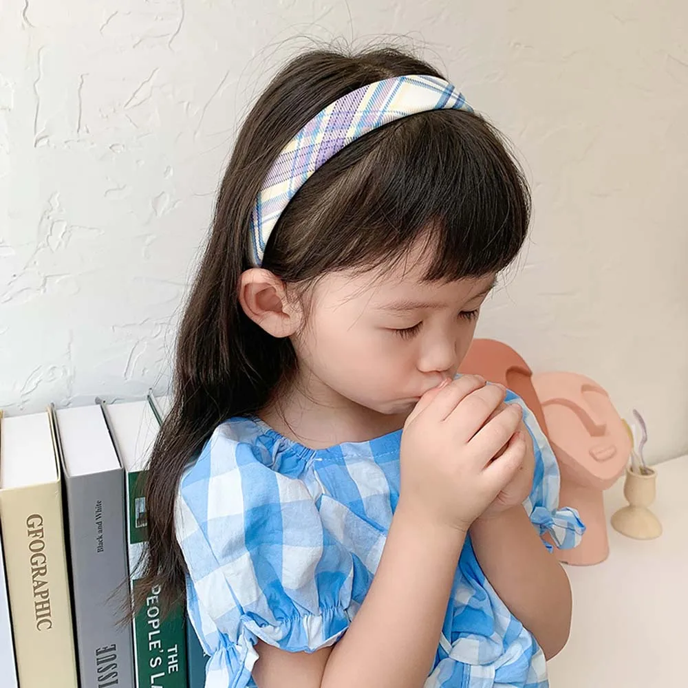 

New Women Vintage Elegant Wide Plaid Simple Hairbands Sweet Headband Hair Holder Ornament Fashion Hair Accessories