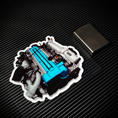 

Computer Case Engine 4G63 RB26 1EZ20 Car Styling Motorcycle Auto Sticker Decals