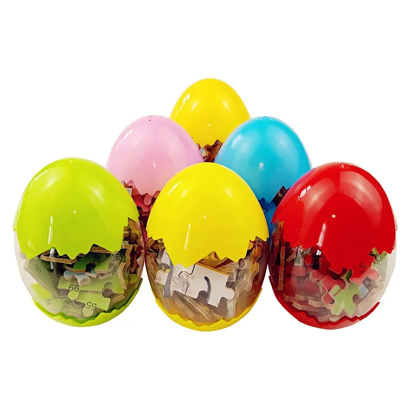 

Wooden Children's Eggshell Dinosaur Series 60 Pieces of Building Block Puzzles for Easy Storage of Educational Toys and Gifts