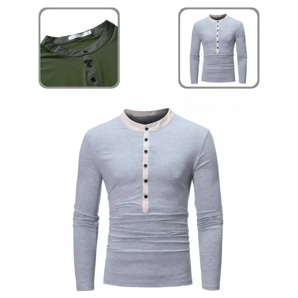 

Stylish Men T-shirt Regular Sleeve Temperament All Match Slim Shirt Men Top T-shirt
