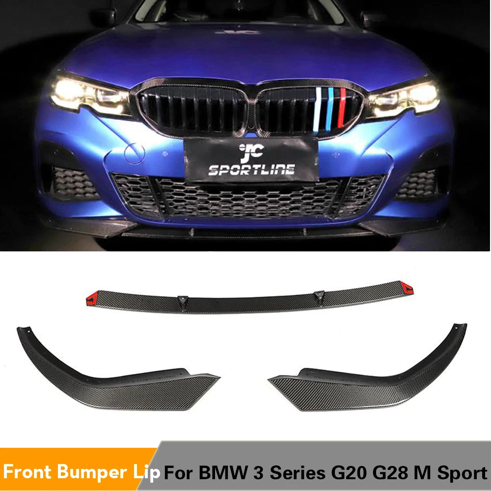 

Передняя губа для BMW 3 серии G20 G28 M Sport 2017-2020, спойлер из углеродного волокна