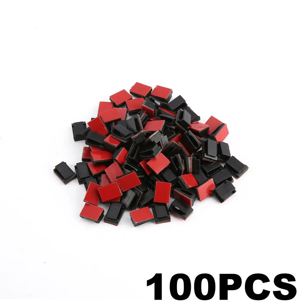 

100Pcs Self Adhesive Cable Clips Wire Holder Clamps Data Cable Wire Management Cord Tie Holder Fixed Clips for driving recorder