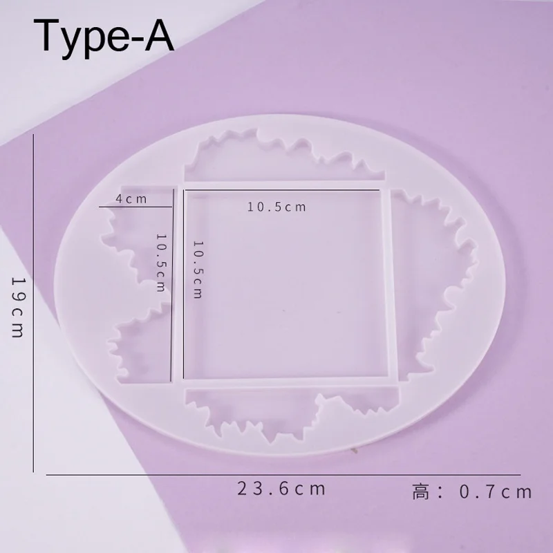 Irregularity Table Coaster Rectangle Wave Splicing Resin Epoxy Silicone Molds |