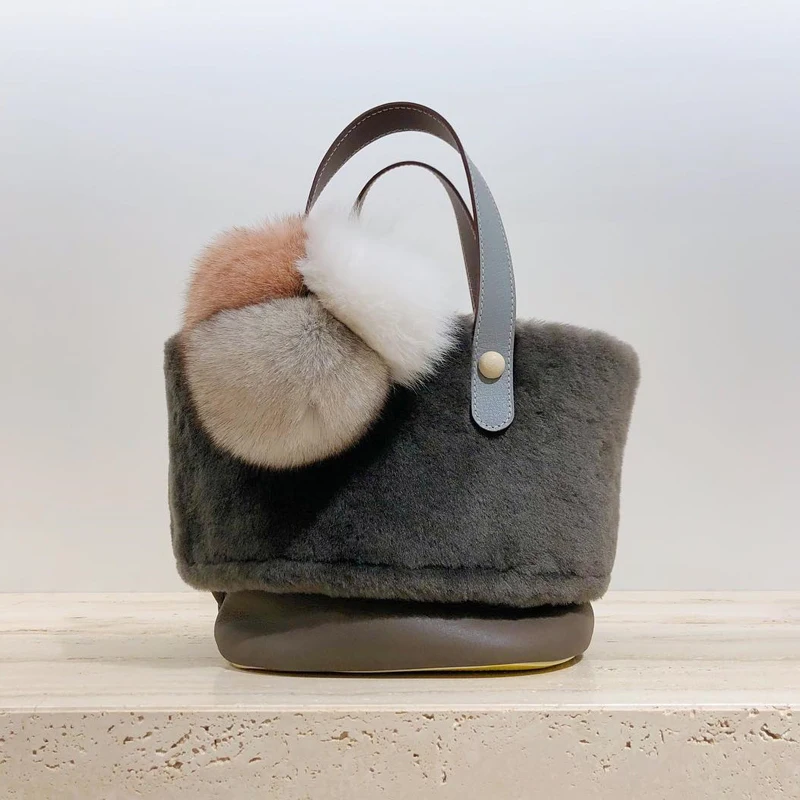 Дизайнерская плюшевая Сумка-тоут для женщин роскошный кожаный кросс-боди