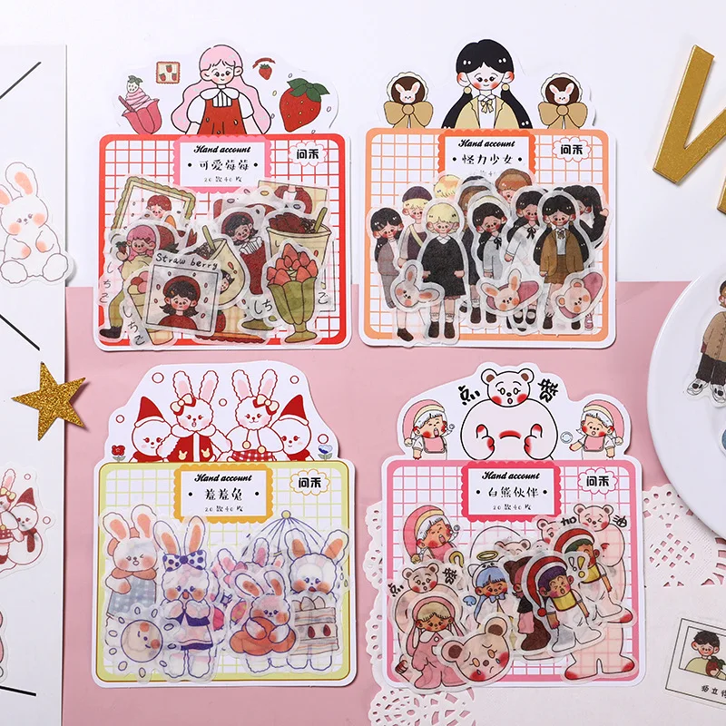 

20set/1lot Kawaii Stationery Stickers Geek Girl series Diary Decorative Mobile Stickers Scrapbooking DIY Craft Stickers