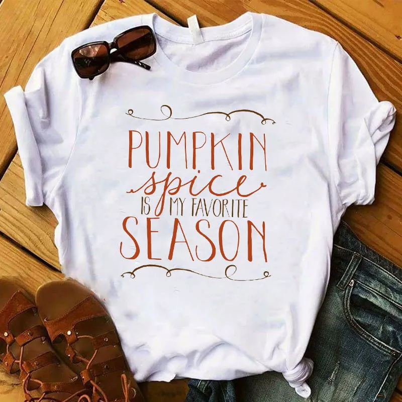 Женская Футболка Happy Pumpkin Spice сезон осень Женский Топ на Хэллоуин День
