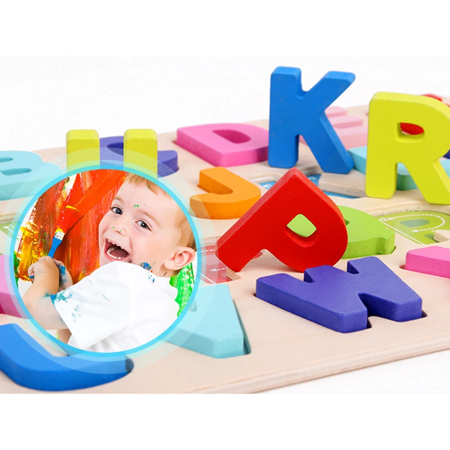 4 Styles Digital Wooden Toys Early Learning Jissaw Gifts Alphabet Number Puzzle Preschool Educational Baby for Children | Игрушки и